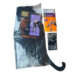Totally Ghoul Midnight Fairy Halloween Costume Womens L 12-14 Black Goth Choker
